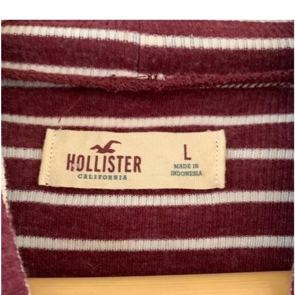 Hollister Red Fitted Ribbed Long Sleeve Tee - Picture 2 of 3